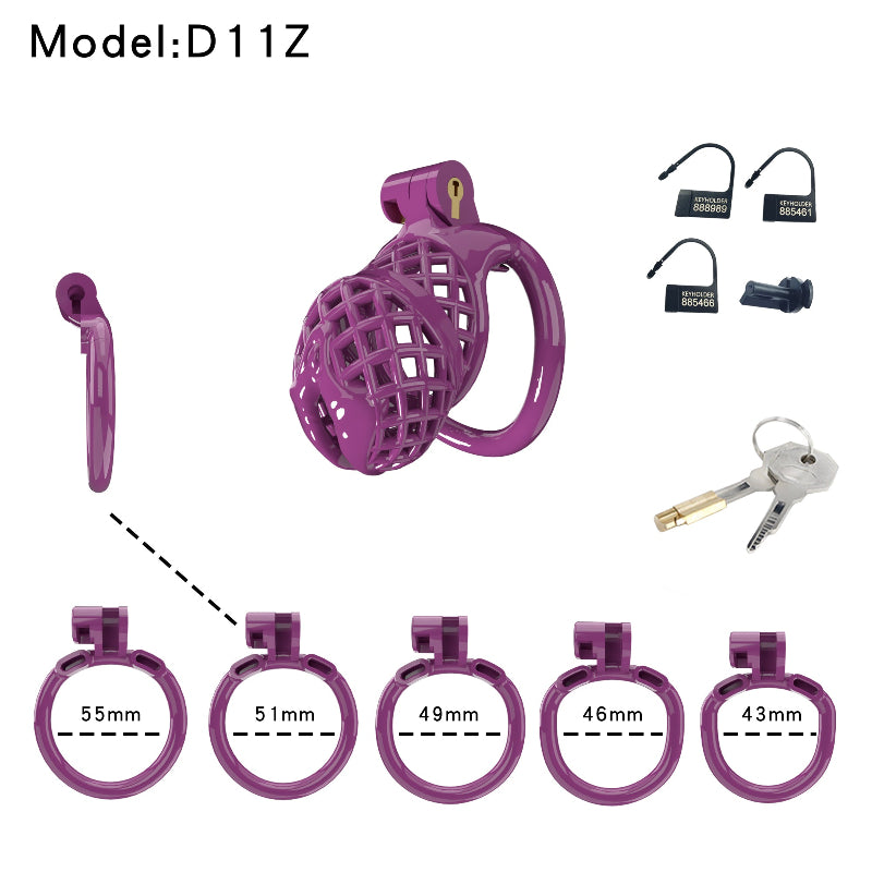 Mesh Ventilated Resin Chastity Cage, 45–105 mm Length Options