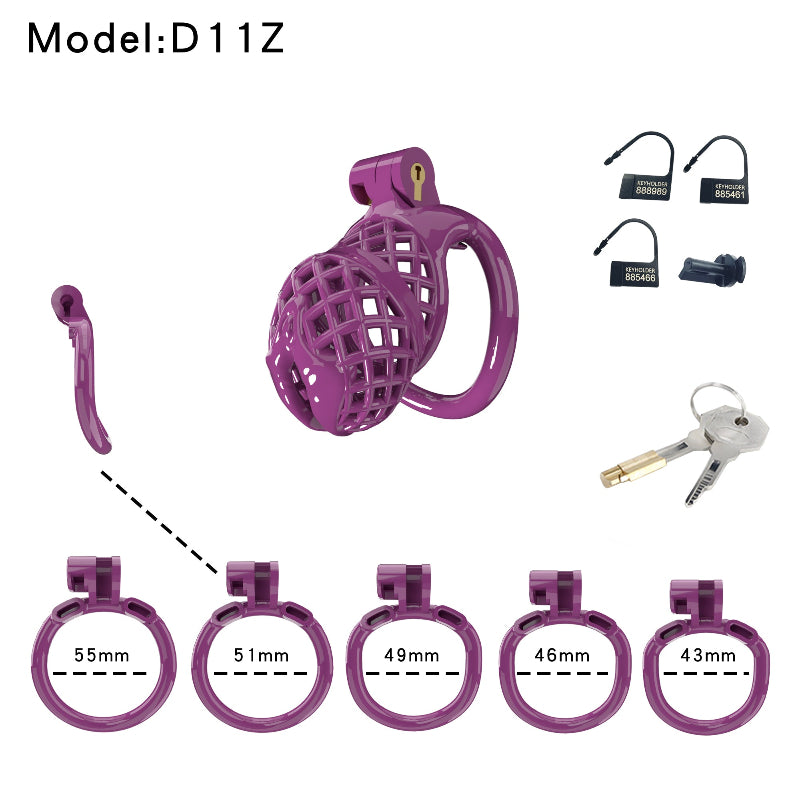 Mesh Ventilated Resin Chastity Cage, 45–105 mm Length Options