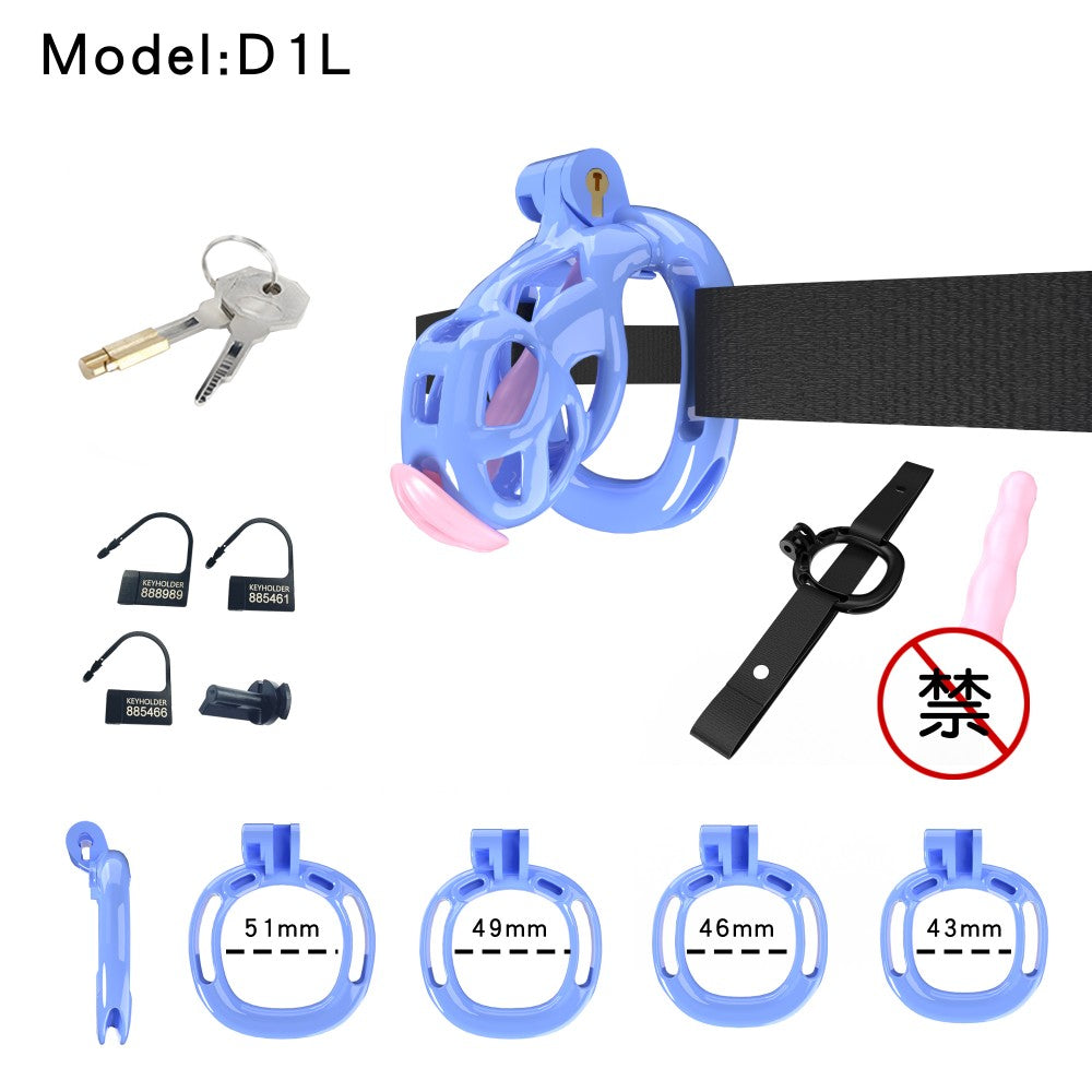 3D-Printed Resin Chastity Cage with Strap – A1–E1, 5 Colors