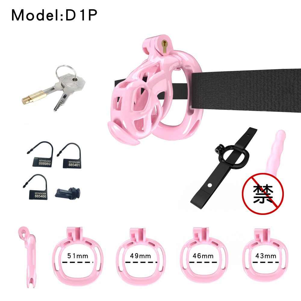 3D-Printed Resin Chastity Cage with Strap – A1–E1, 5 Colors