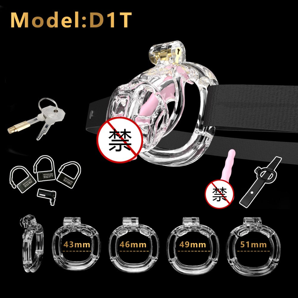 3D-Printed Resin Chastity Cage with Strap – A1–E1, 5 Colors