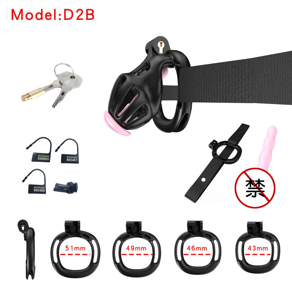 3D-Printed Resin Chastity Cage with Strap – A2–E2, 5 Colors