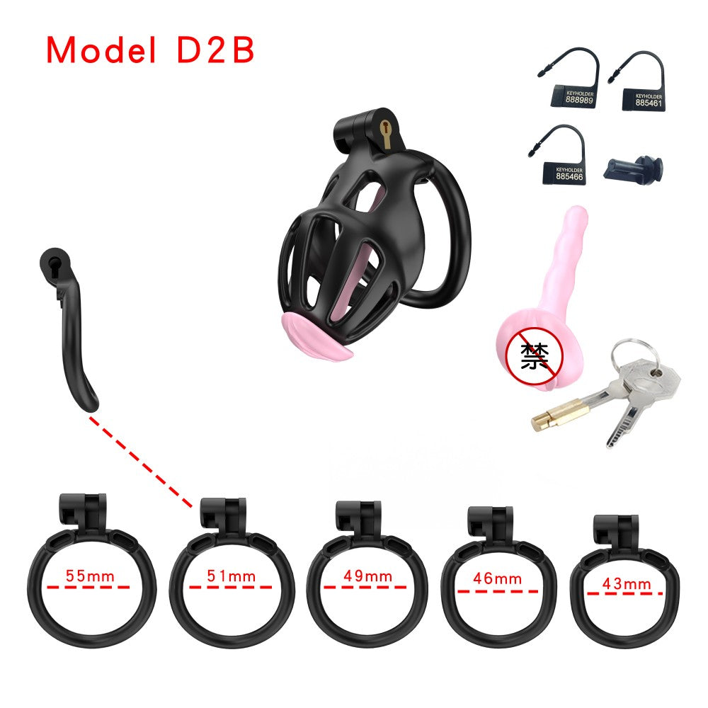 3D Printed Male Chastity Cage – Lightweight Penis Lock with 5 Rings for Erection Control & Bondage Fun