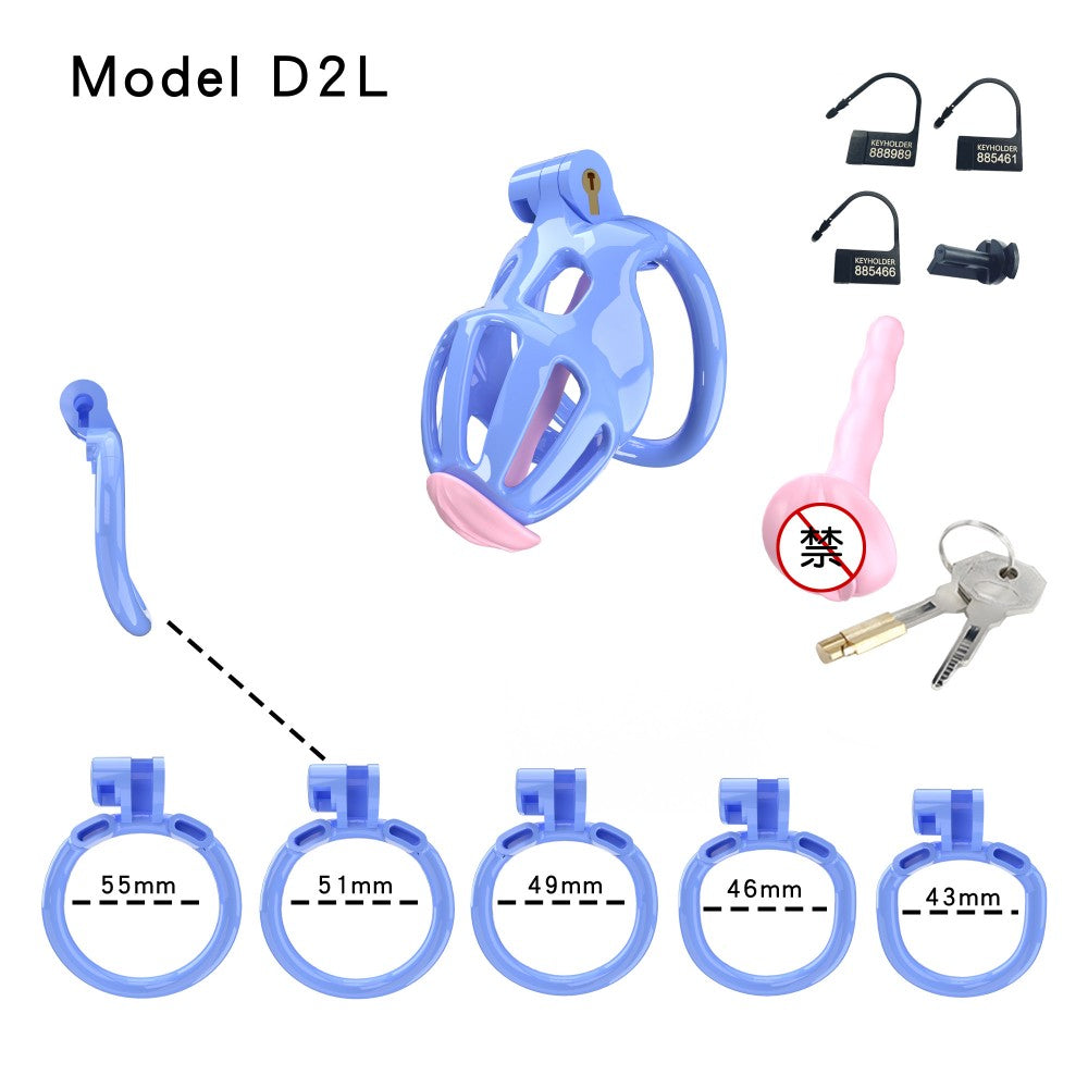 3D Printed Male Chastity Cage – Lightweight Penis Lock with 5 Rings for Erection Control & Bondage Fun