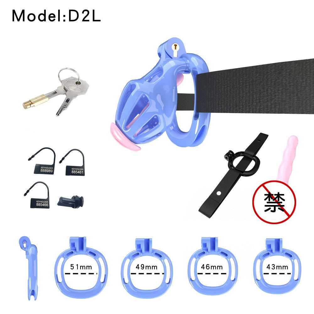 3D-Printed Resin Chastity Cage with Strap – A2–E2, 5 Colors