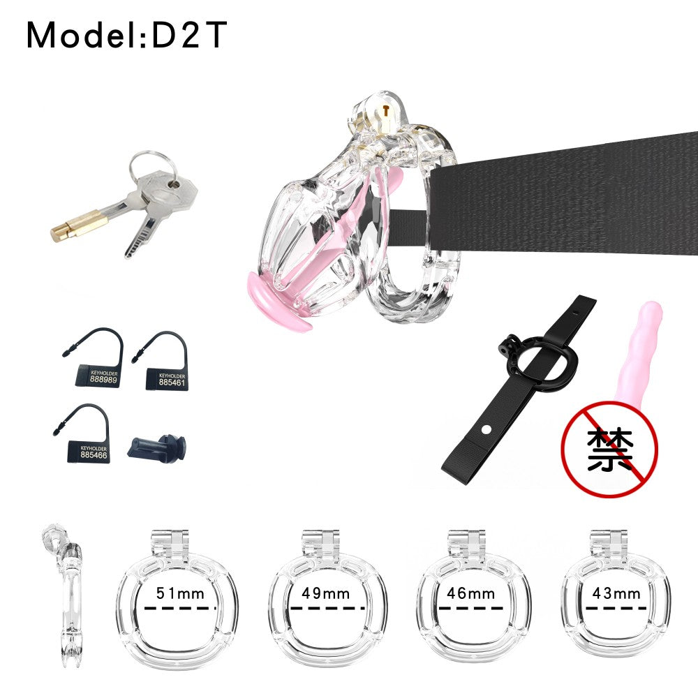 3D-Printed Resin Chastity Cage with Strap – A2–E2, 5 Colors