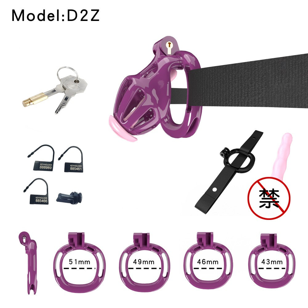 3D-Printed Resin Chastity Cage with Strap – A2–E2, 5 Colors