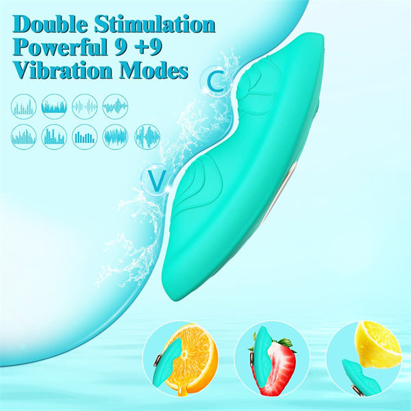 Dual 9 Vibration Modes Butterfly Vibrator Green