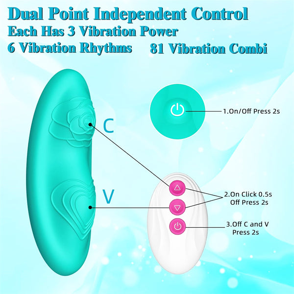 Dual 9 Vibration Modes Butterfly Vibrator Green
