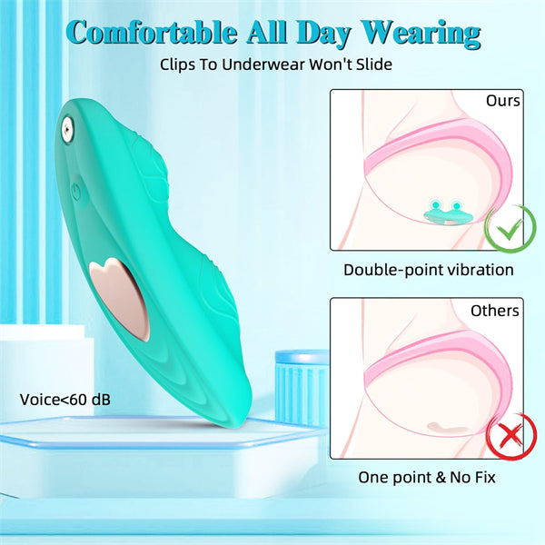 Dual 9 Vibration Modes Butterfly Vibrator Green