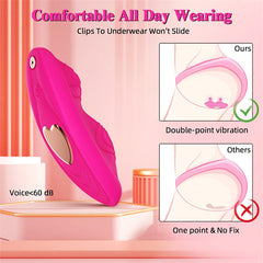 Dual 9 Vibration Modes Butterfly Vibrator Hot Pink