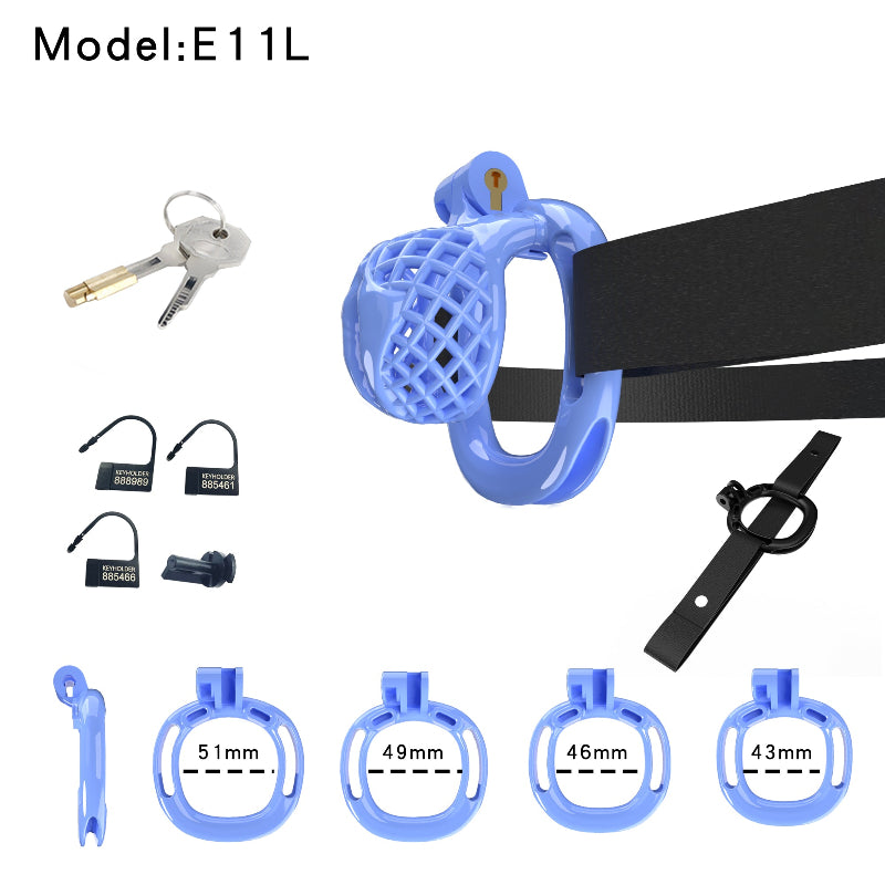 Mesh Ventilated Resin Chastity Cage, 45–105 mm Length Options