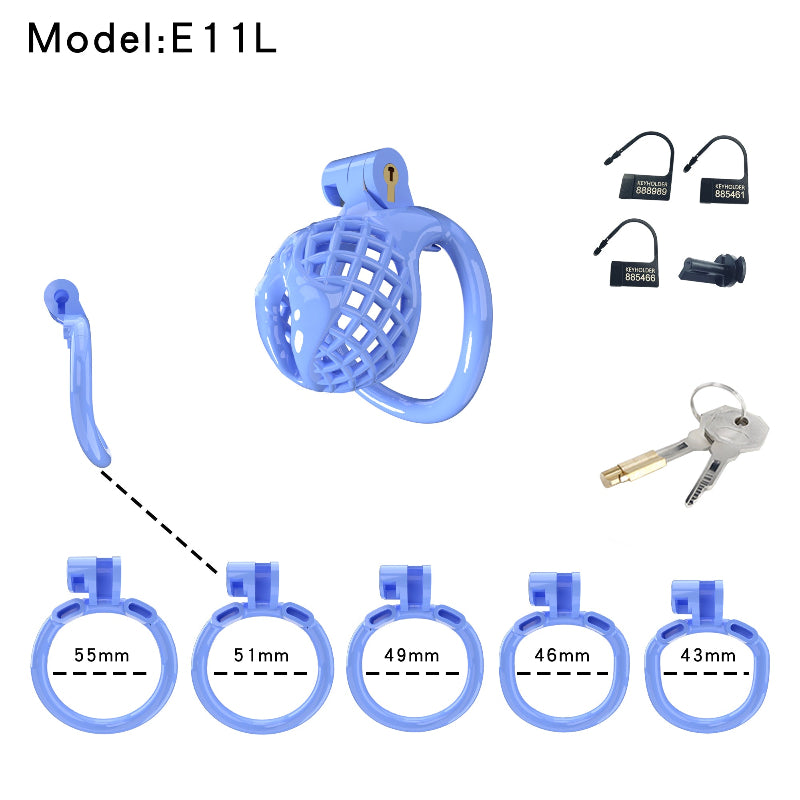 Mesh Ventilated Resin Chastity Cage, 45–105 mm Length Options
