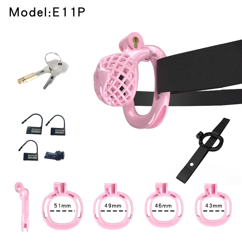 Mesh Ventilated Resin Chastity Cage, 45–105 mm Length Options