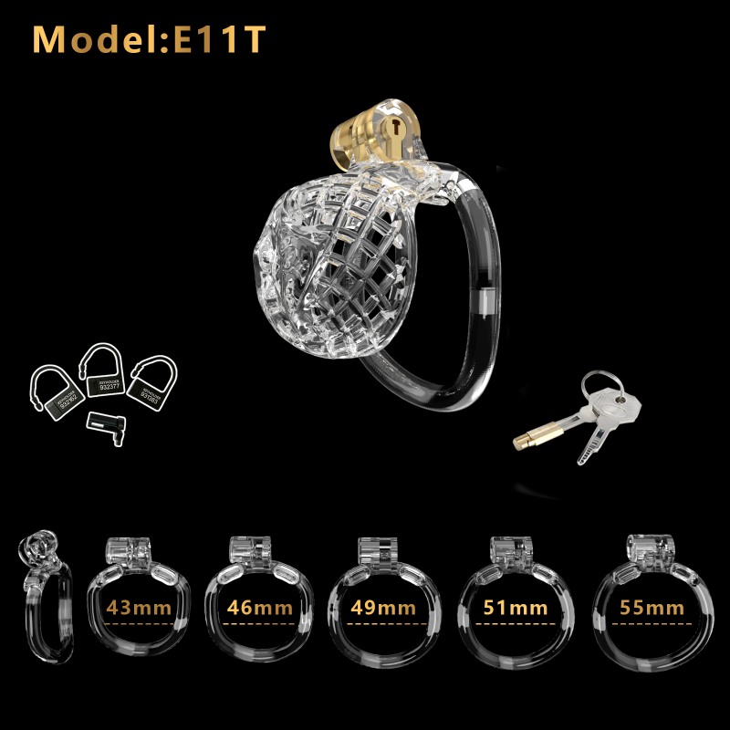 Mesh Ventilated Resin Chastity Cage, 45–105 mm Length Options