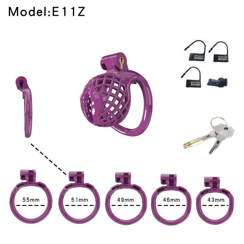 Mesh Ventilated Resin Chastity Cage, 45–105 mm Length Options