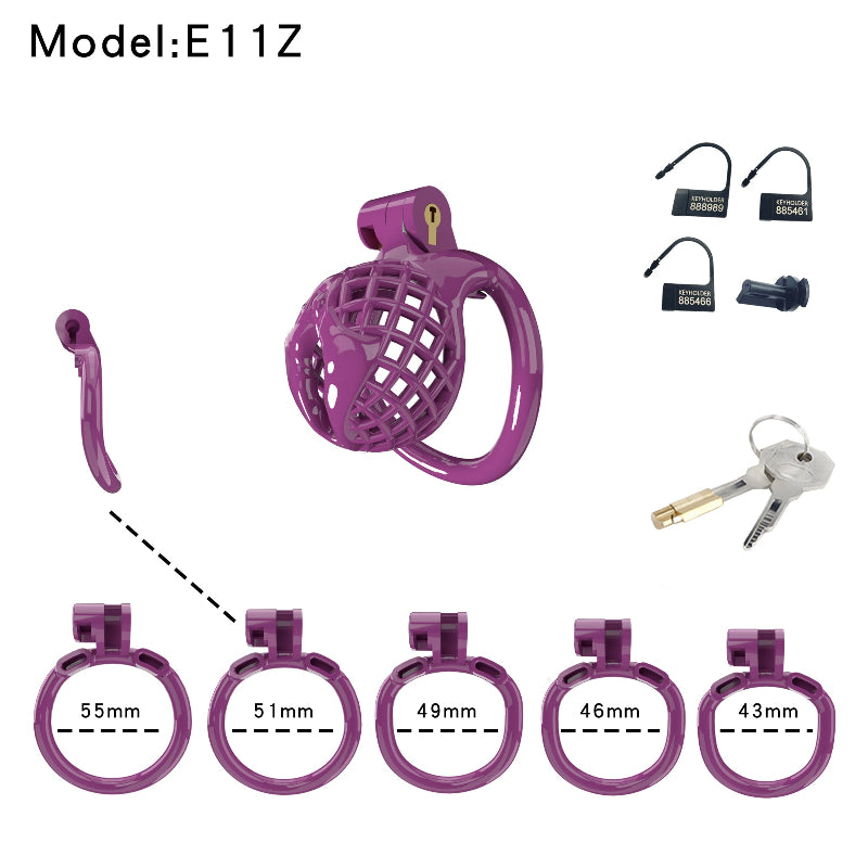 Mesh Ventilated Resin Chastity Cage, 45–105 mm Length Options