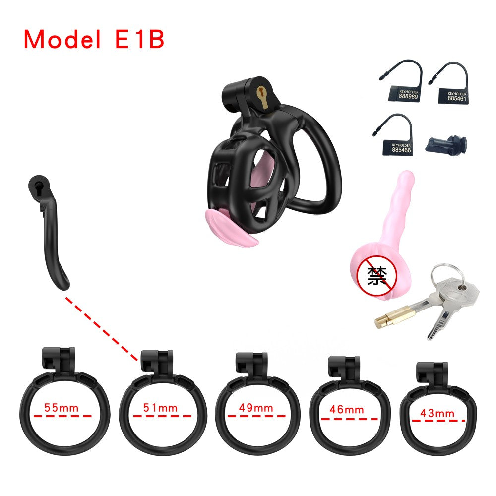 3D Printed Male Chastity Cage with Lock & 5 Rings – Resin Virginity Device for Men