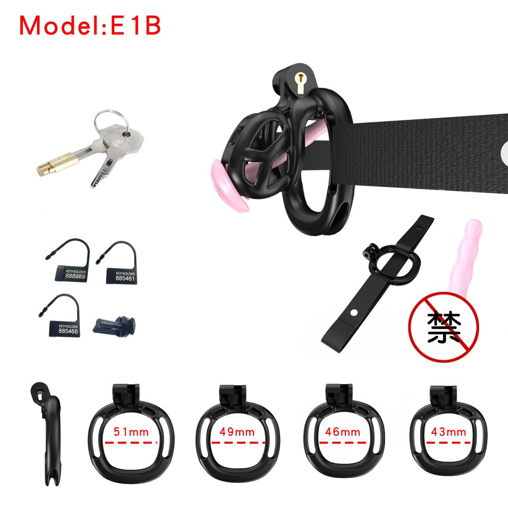 3D-Printed Resin Chastity Cage with Strap – A1–E1, 5 Colors