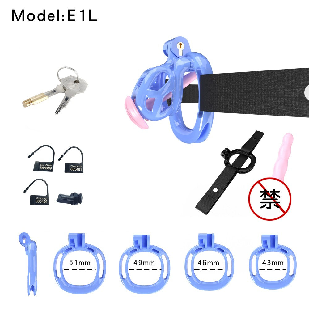 3D-Printed Resin Chastity Cage with Strap – A1–E1, 5 Colors
