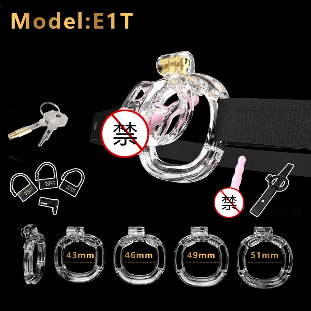 3D-Printed Resin Chastity Cage with Strap – A1–E1, 5 Colors