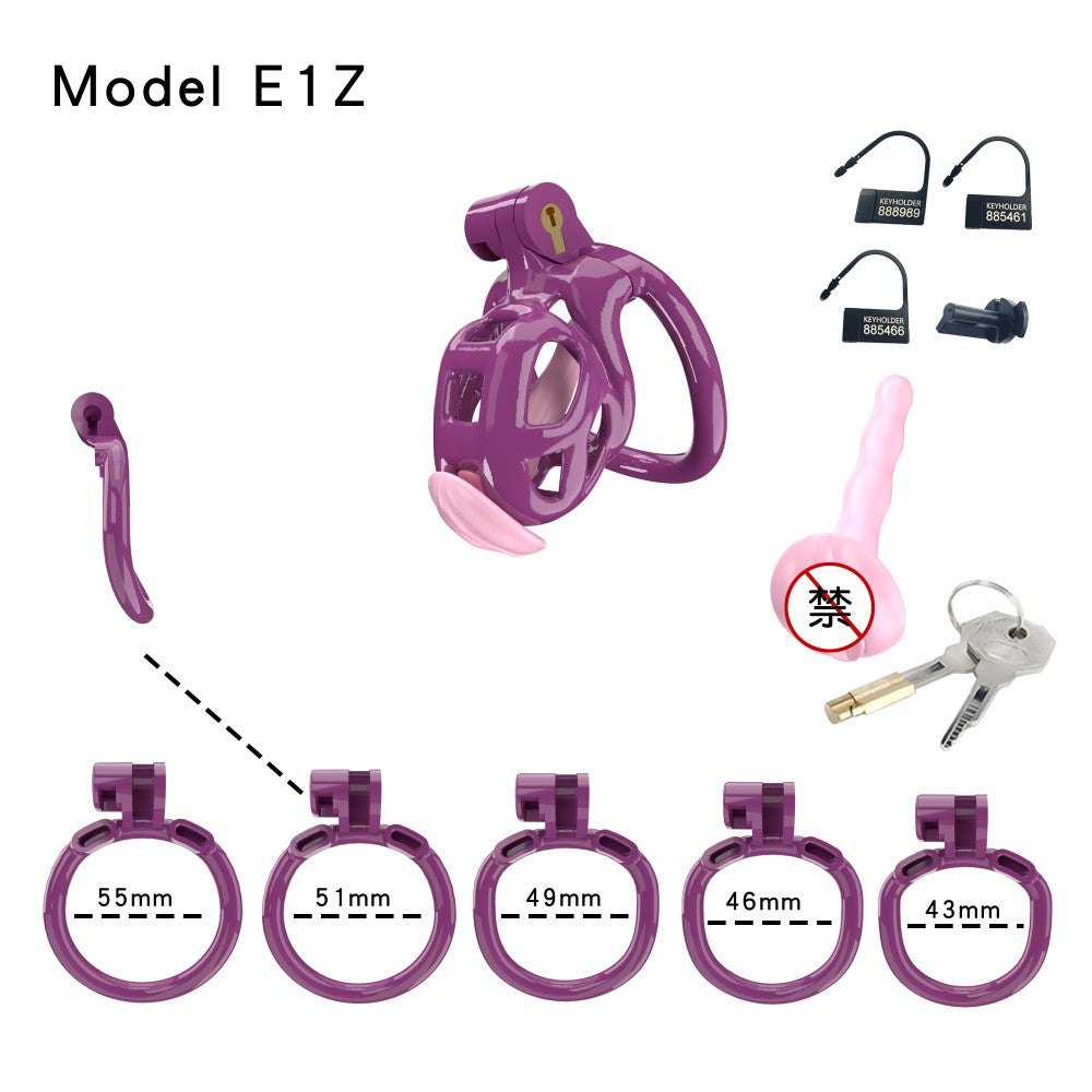 3D Printed Male Chastity Cage with Lock & 5 Rings – Resin Virginity Device for Men