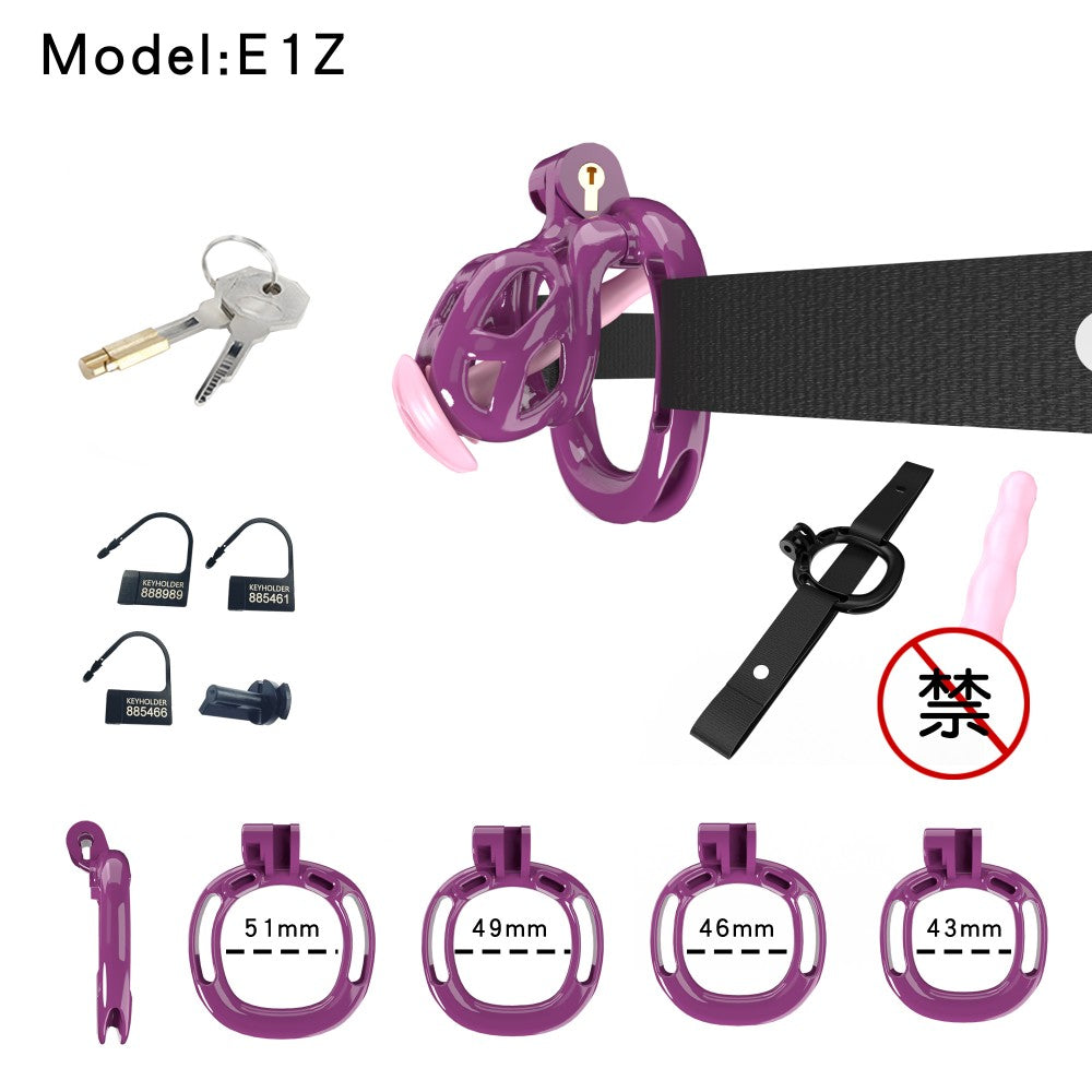 3D-Printed Resin Chastity Cage with Strap – A1–E1, 5 Colors
