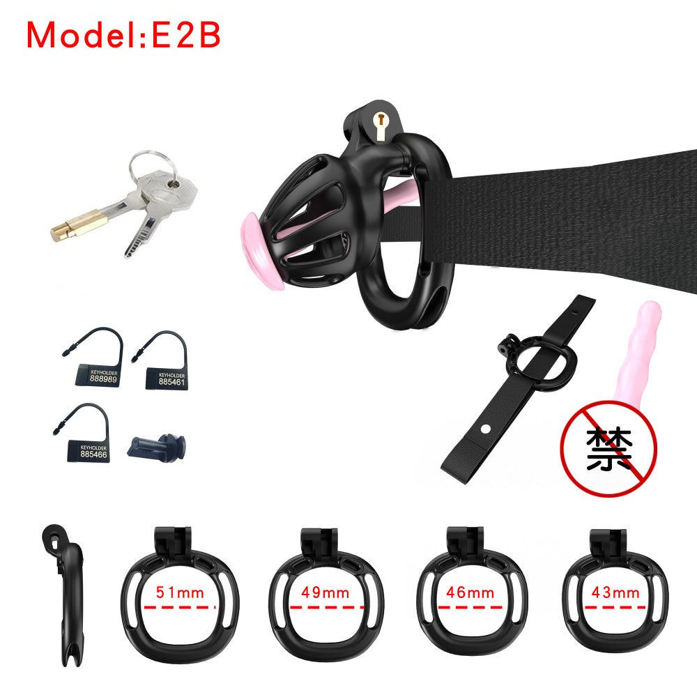 3D-Printed Resin Chastity Cage with Strap – A2–E2, 5 Colors