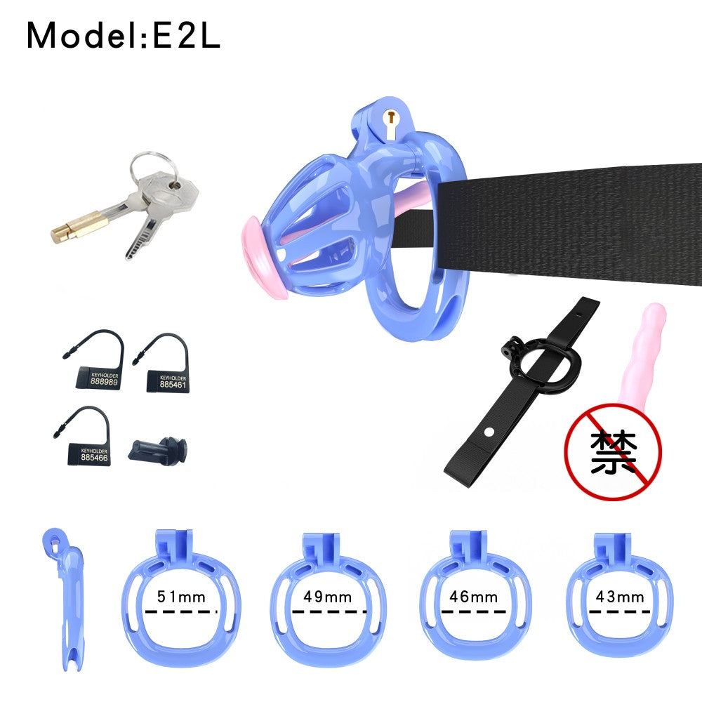 3D-Printed Resin Chastity Cage with Strap – A2–E2, 5 Colors