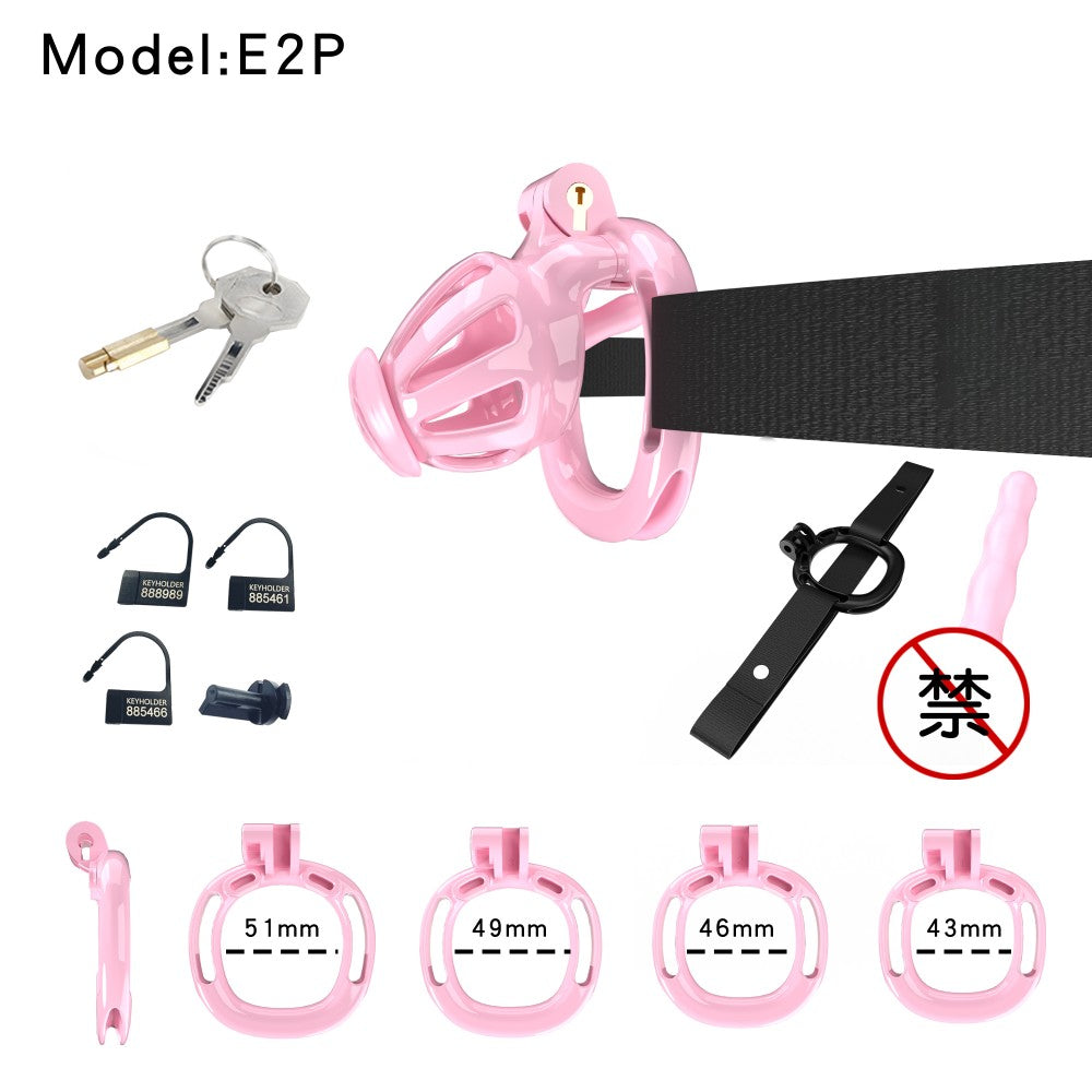 3D-Printed Resin Chastity Cage with Strap – A2–E2, 5 Colors