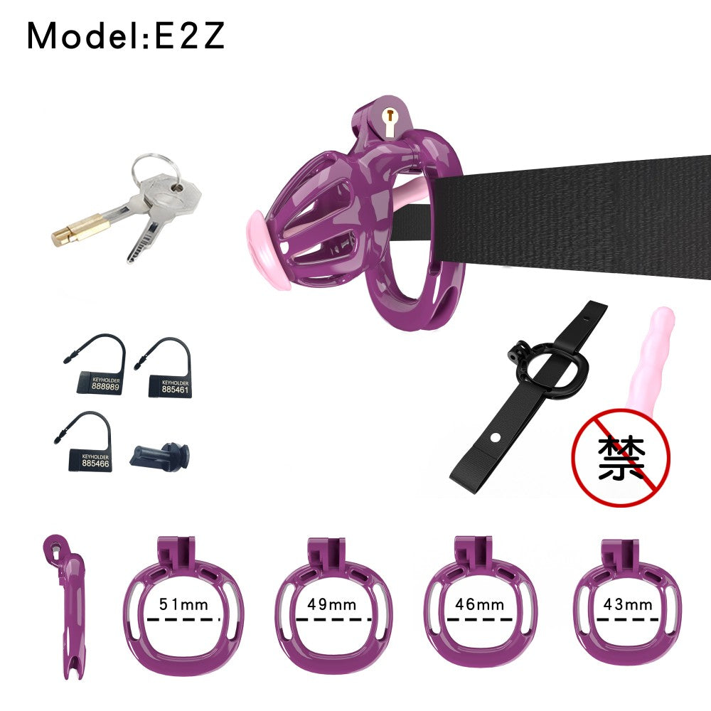 3D-Printed Resin Chastity Cage with Strap – A2–E2, 5 Colors