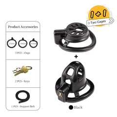 Small & Flat Chastity Cage Set