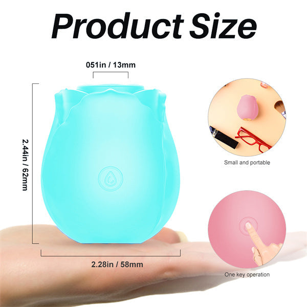 Glow In Dark Rose Vibrator Light Blue