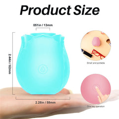 Glow In Dark Rose Vibrator Light Blue