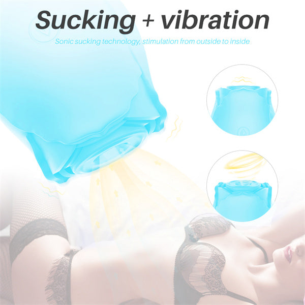 Glow In Dark Rose Vibrator Light Blue