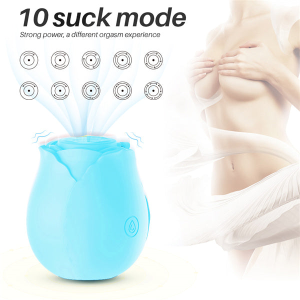 Glow In Dark Rose Vibrator Light Blue