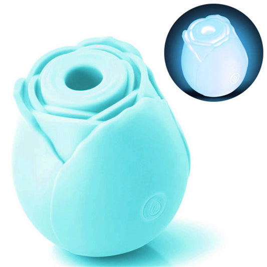 Glow In Dark Rose Vibrator Light Blue