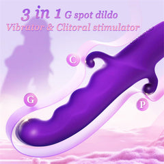 G spot Dildo Rabbit Vibrator Wand Purple
