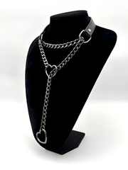 LoveChains™ - Heart Slip Chain Leather Choker Collar