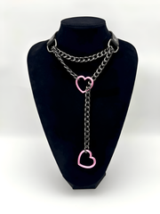 LoveChains™ - Heart Slip Chain Leather Choker Collar