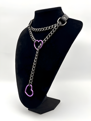 LoveChains™ - Heart Slip Chain Leather Choker Collar