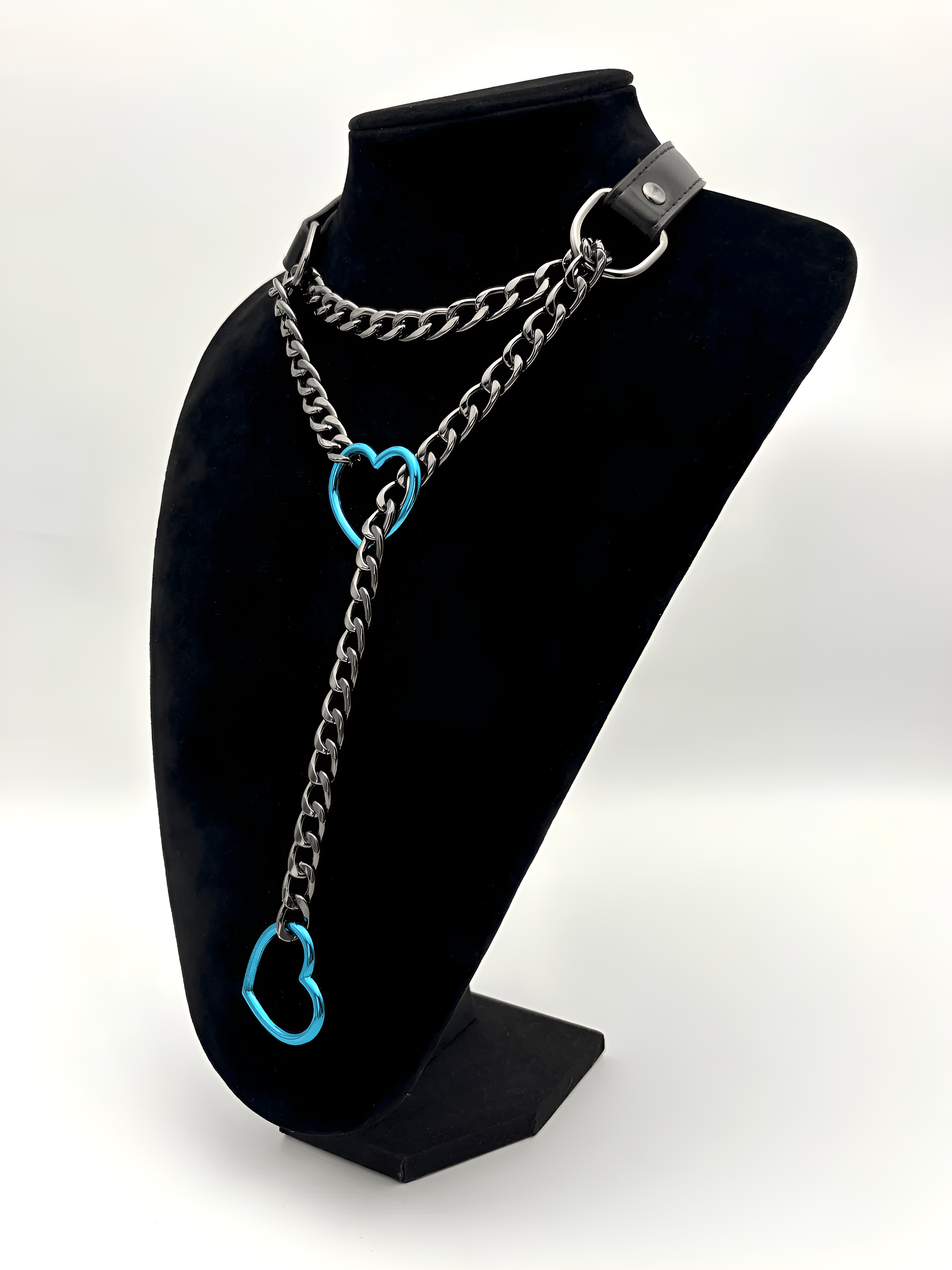 LoveChains™ - Heart Slip Chain Leather Choker Collar
