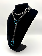 LoveChains™ - Heart Slip Chain Leather Choker Collar
