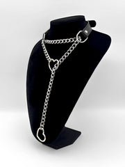 LoveChains™ - Heart Slip Chain Leather Choker Collar