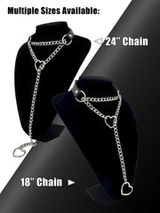 LoveChains™ - Heart Slip Chain Leather Choker Collar