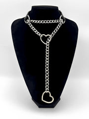 LoveChains™ - Heart Slip Chain Leather Choker Collar