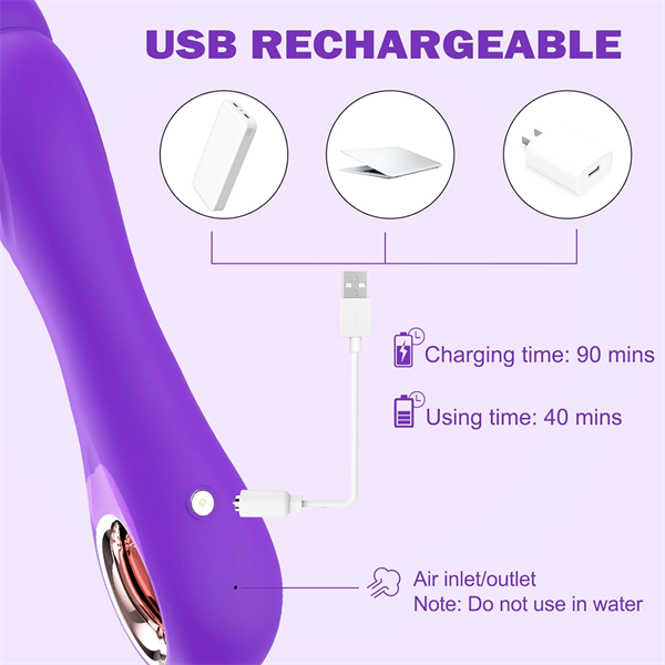 Inflatable Dildo Vibrators Purple