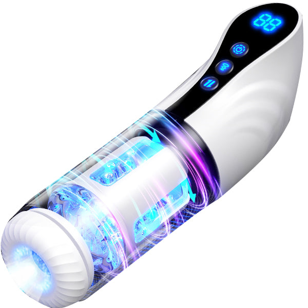 LCD Display 9 Thrusting & Rotating & Suction Male Stroker