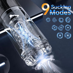 LCD Display 9 Thrusting & Rotating & Suction Male Stroker