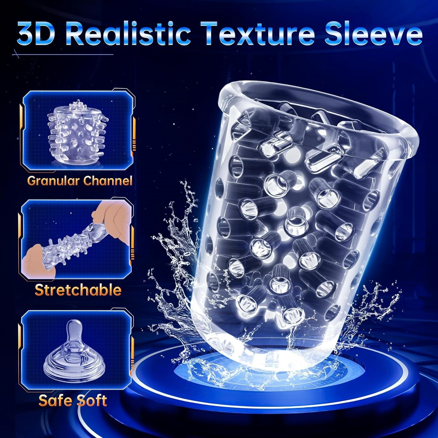 LCD Display 9 Thrusting & Rotating & Suction Male Stroker